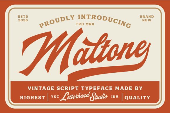 Maltone: A Vintage Script Typeface for Web Design